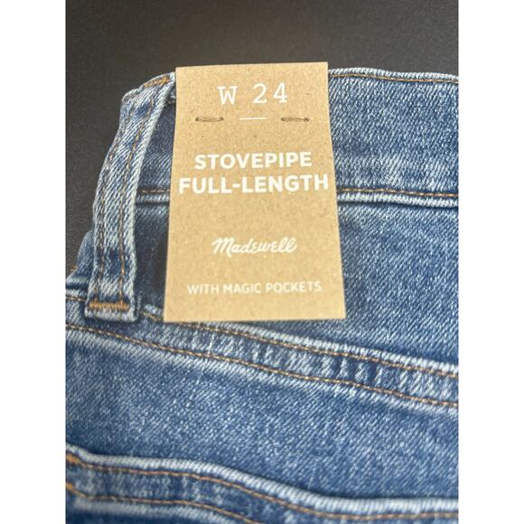 Madewell NWT Mid-Rise Stovepipe Jeans in Knowland Wash Slit-Hem Edition Size‎ 24 - Picture 6 of 6